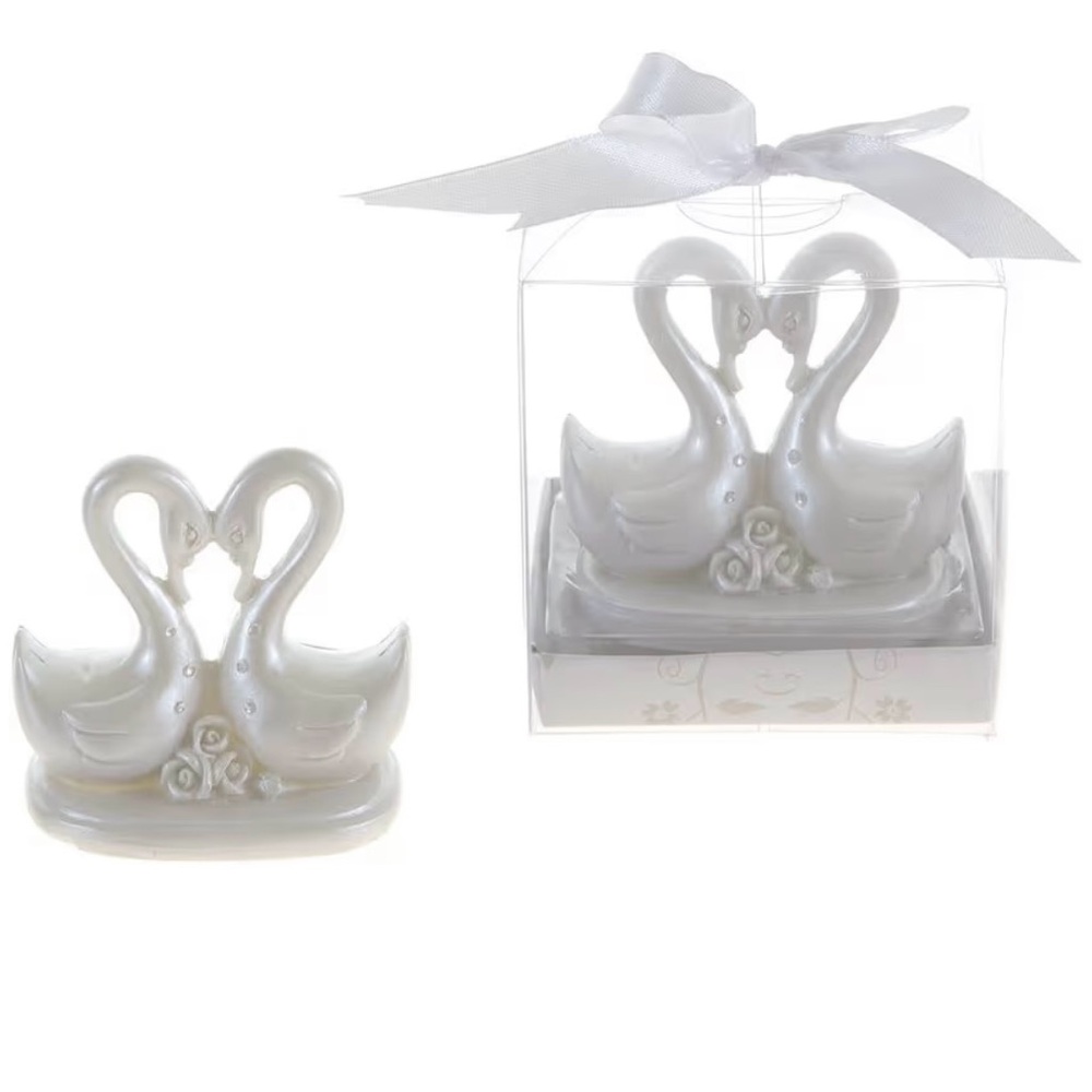 Elegant White Swan Cake Topper